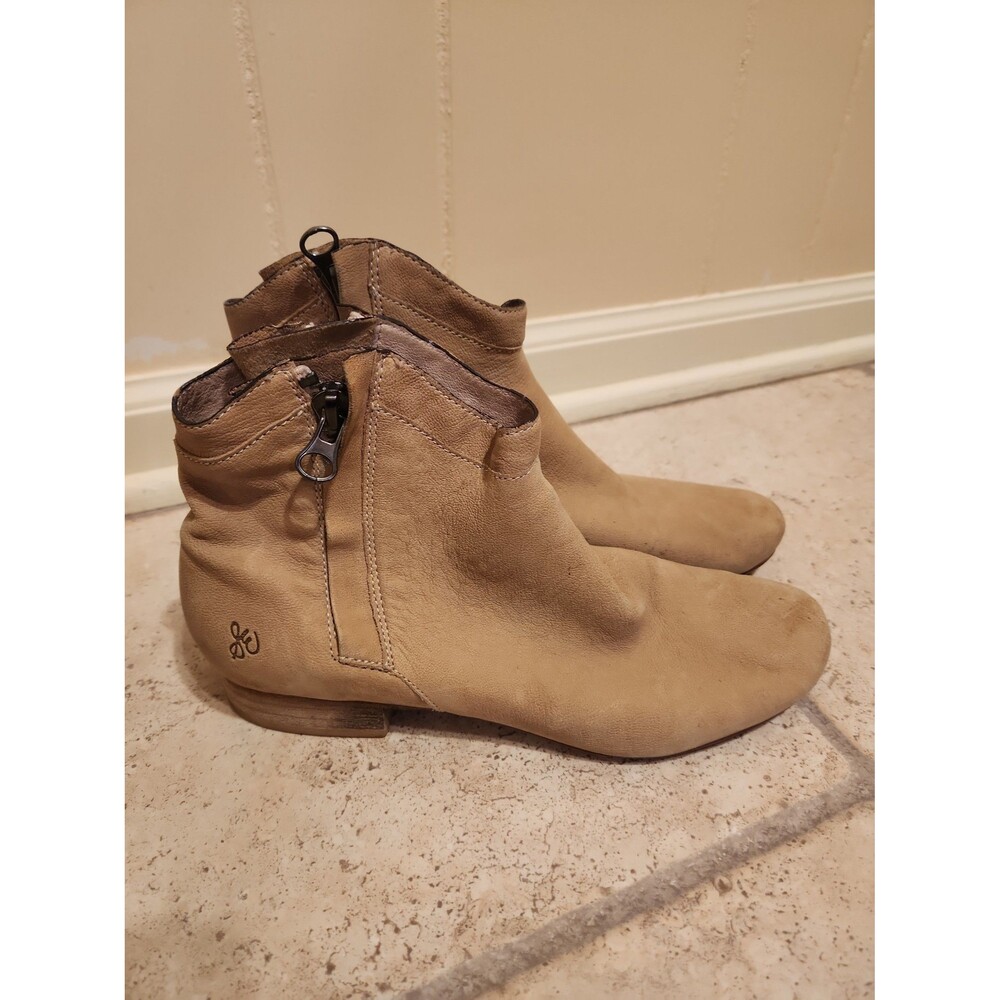 Sam Edelman "Cody" Tan Ankle Boots Double Zippers Size 10